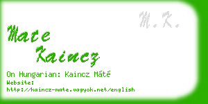 mate kaincz business card